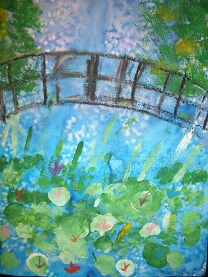 Painting of Monet Waterlilies and Japanese Bridge