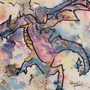 How to PAINT a “Tiptoeing Herald”  DRAGON (With a Shadow!) With Patti and Bella