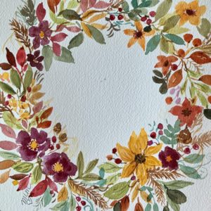 Holiday Floral Wreath Watercolor Project with MaryLeah
