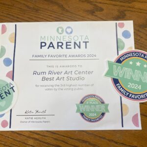 Rumriver Art Center is Honored as a Top Art Studio by Minnesota Parent Family Favorite Awards
